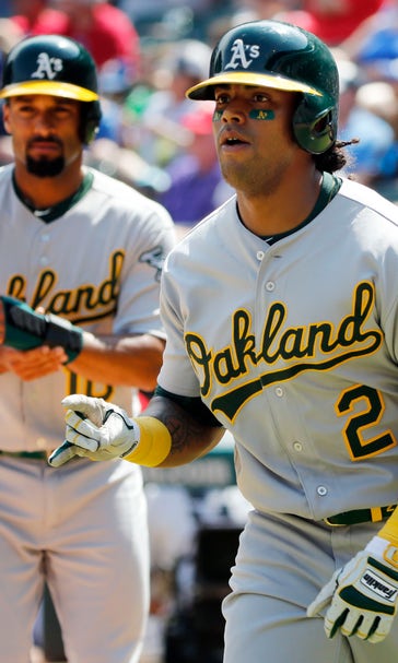 Davis homers for 1st time in month, A's beat Rangers 9-8